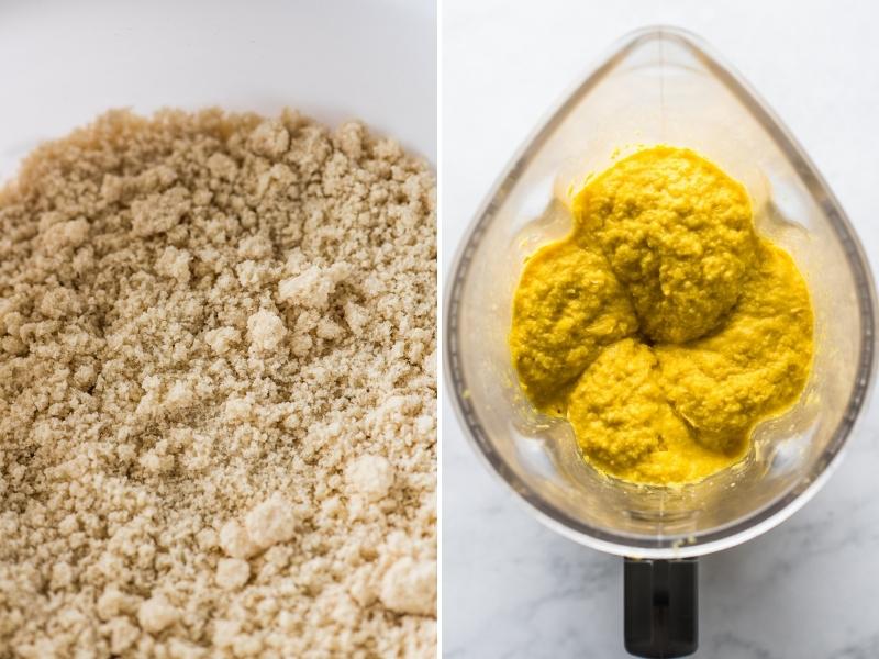 Masa harina and blended corn for tamales de elote.