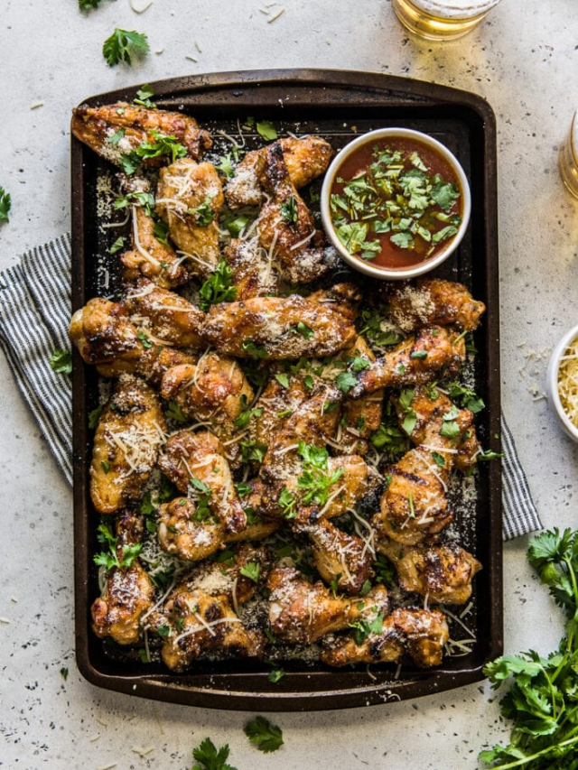 GRILLED GARLIC PARMESAN WINGS WITH CILANTRO  STORY