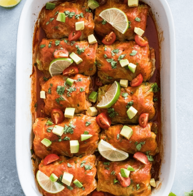 LOW CARB ENCHILADA CABBAGE ROLLS-cover image