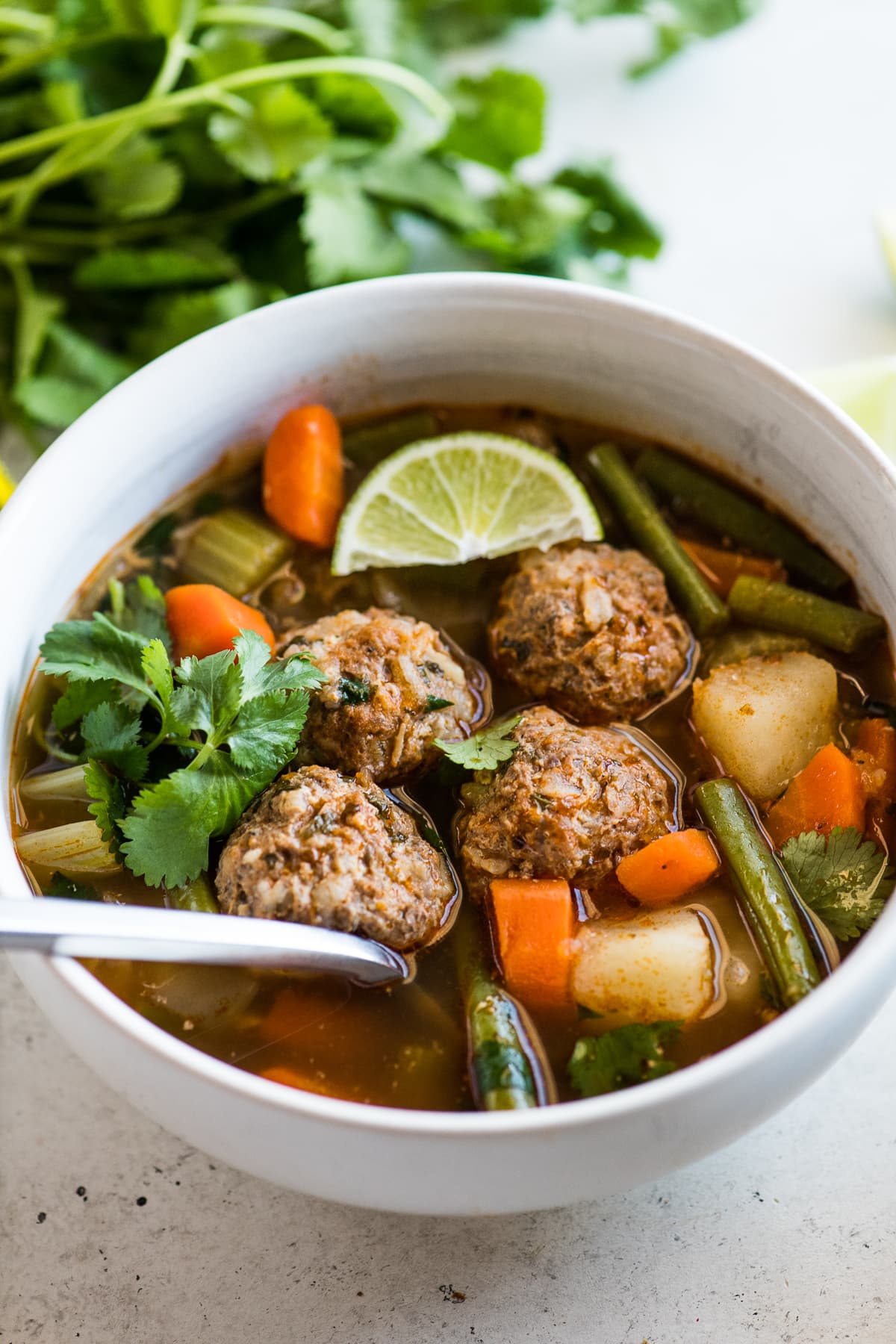 Authentic albondigas soup