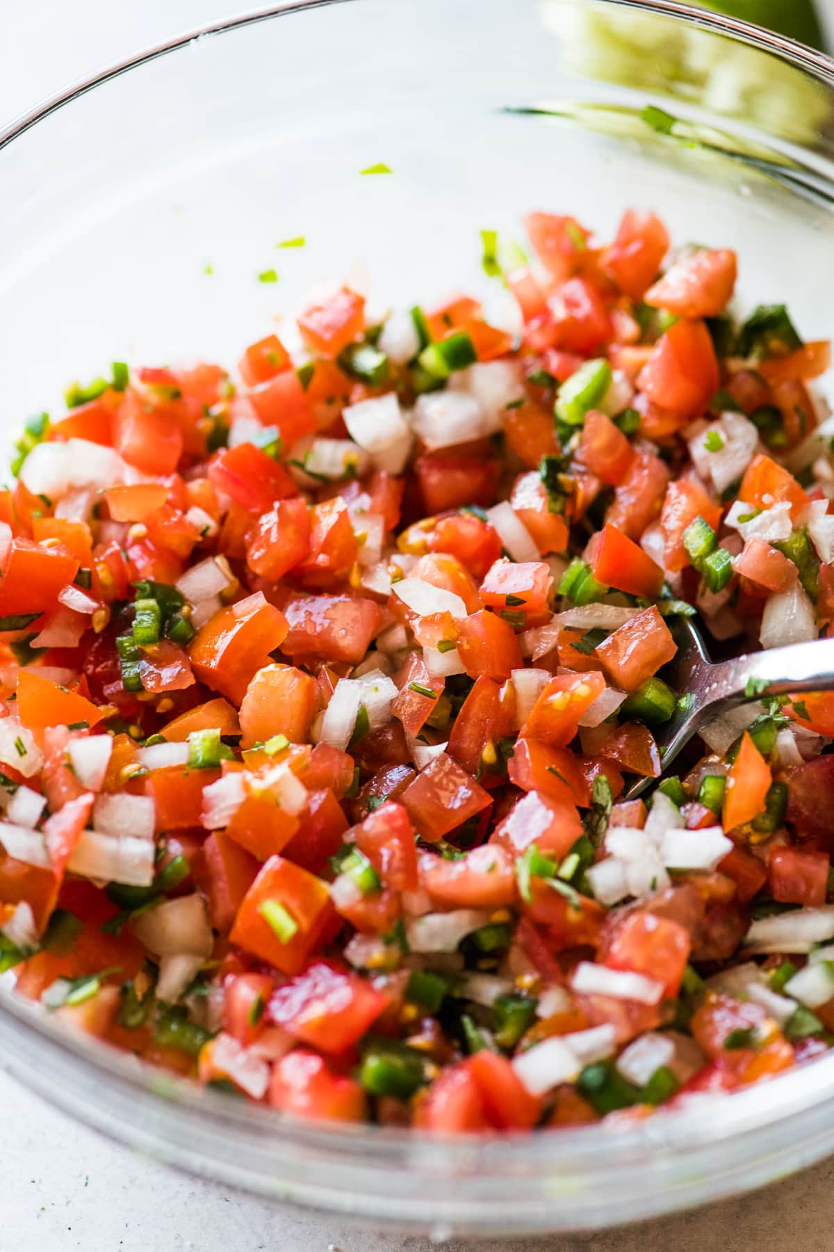 Pico de gallo in a bowl