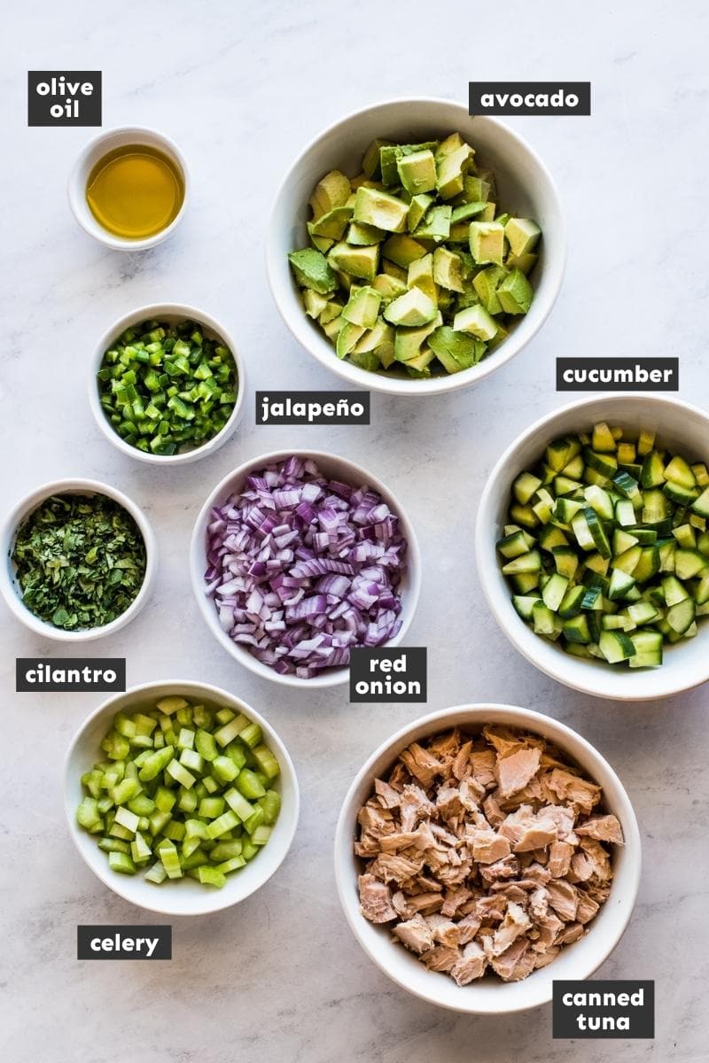 Ingredients in Avocado Tuna Salad