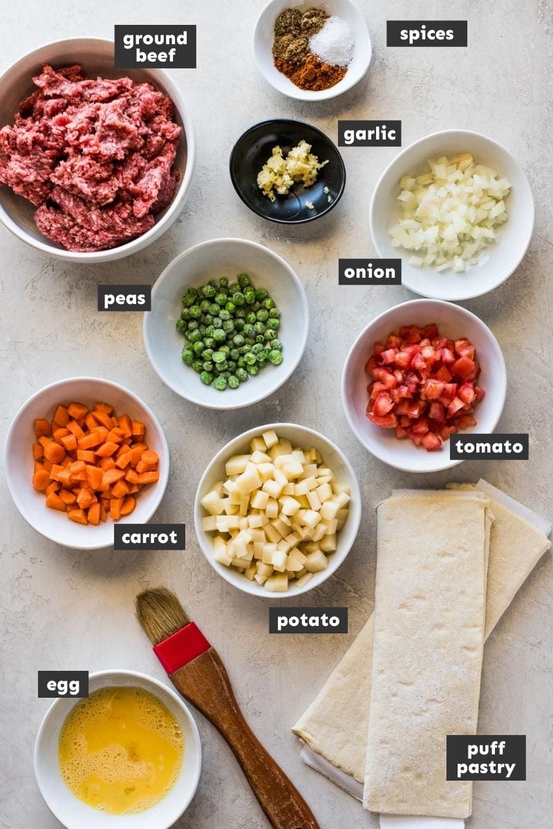 Ingredients for air fryer beef empanadas