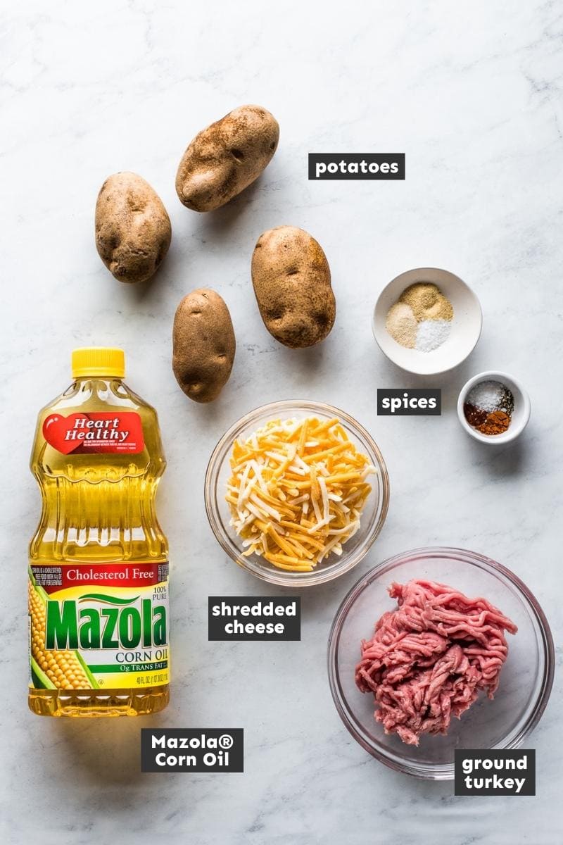 Ingredients in baked potato wedges