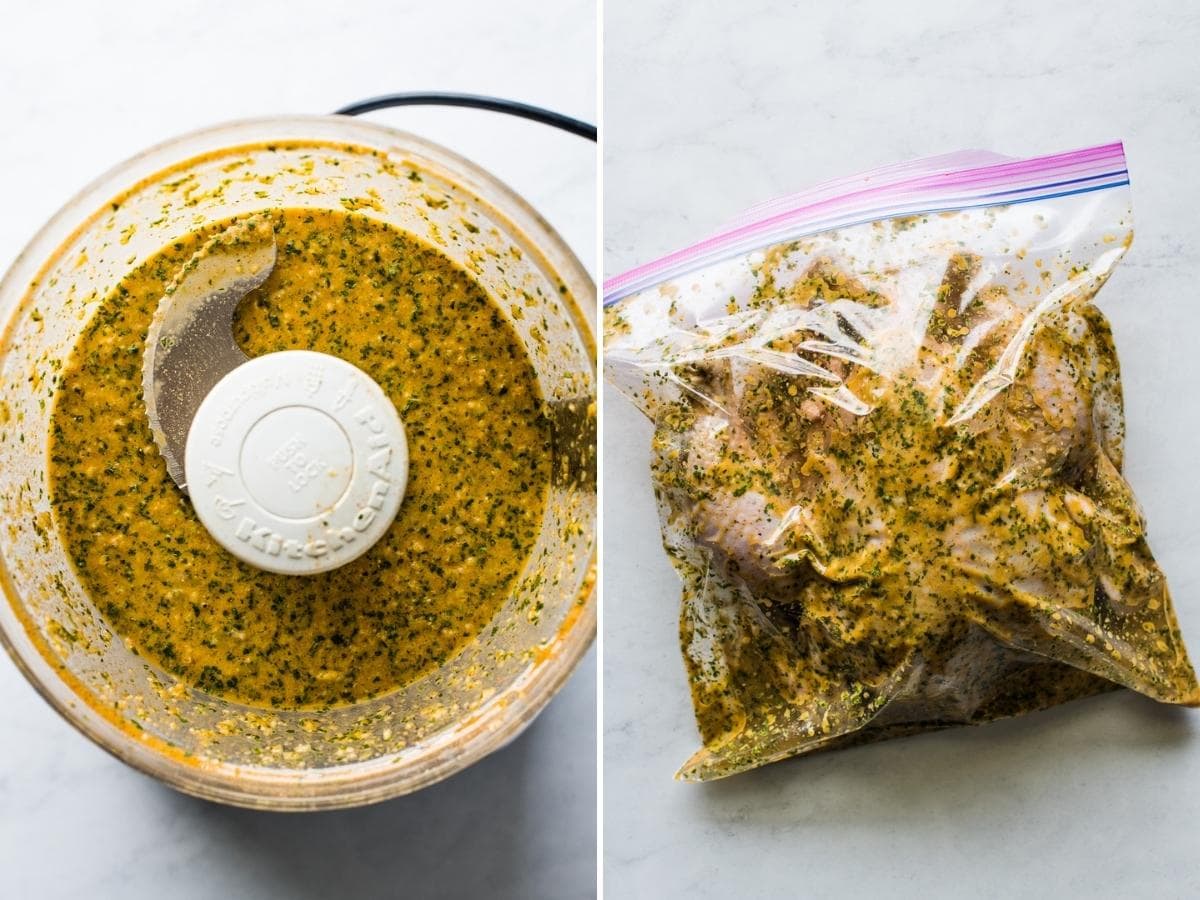 Beer can chicken marinade in a bag.