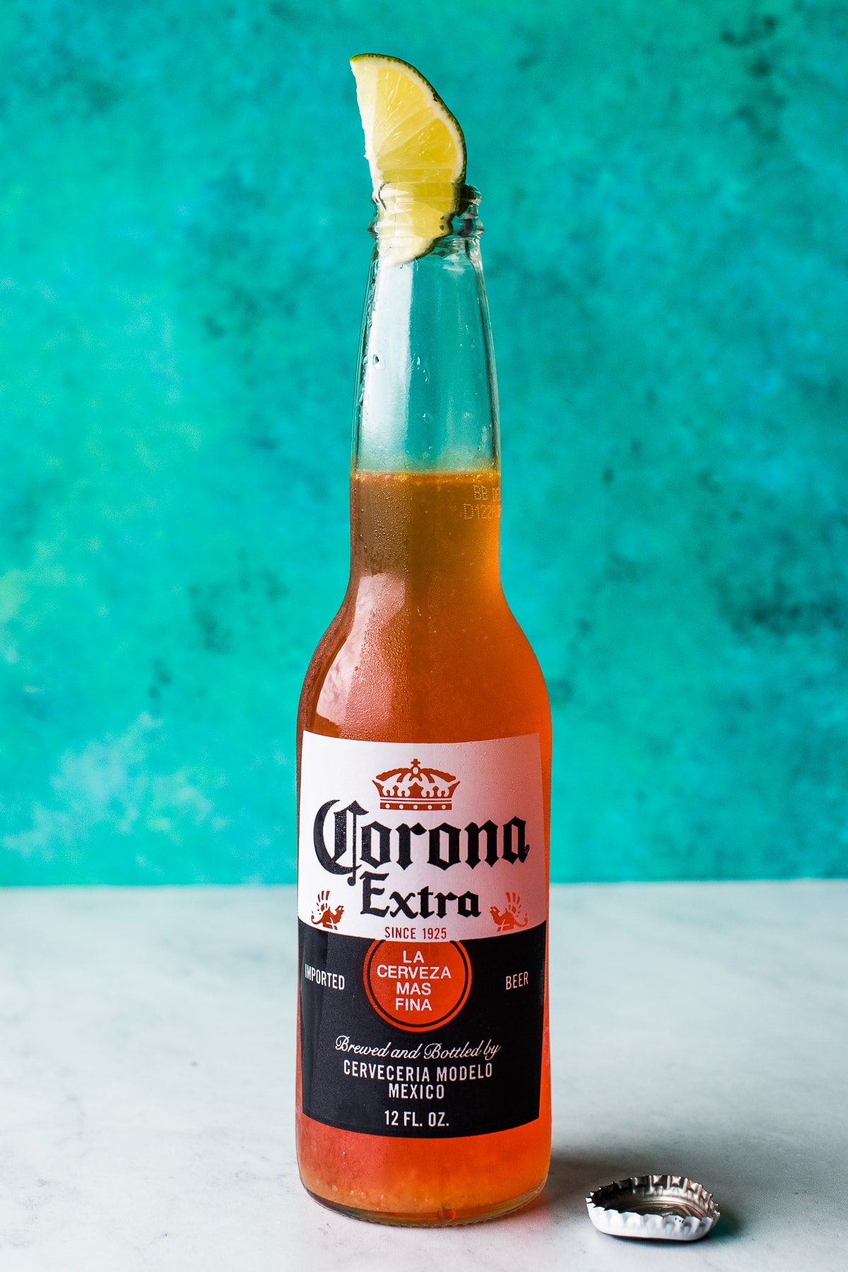 Corona Sunrise (TikTok drink) with a lime wedge.