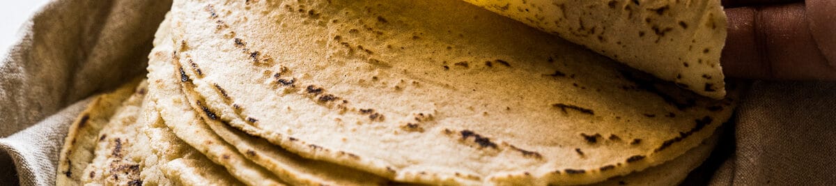 A stack of corn tortillas ready to eat.