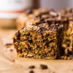 Café de Olla Chocolate Oat Bars on a table.
