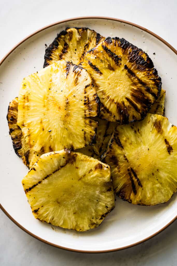 Grilled pineapple for tacos al pastor.