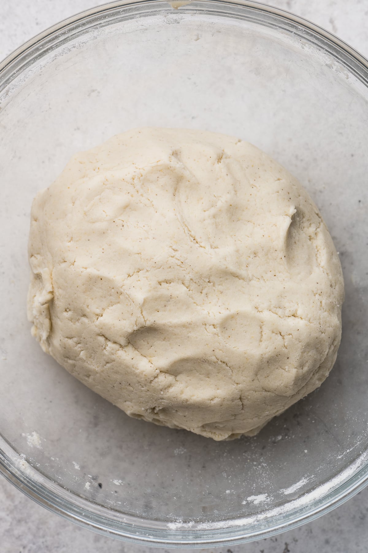Masa dough for tlacoyos in a bowl.