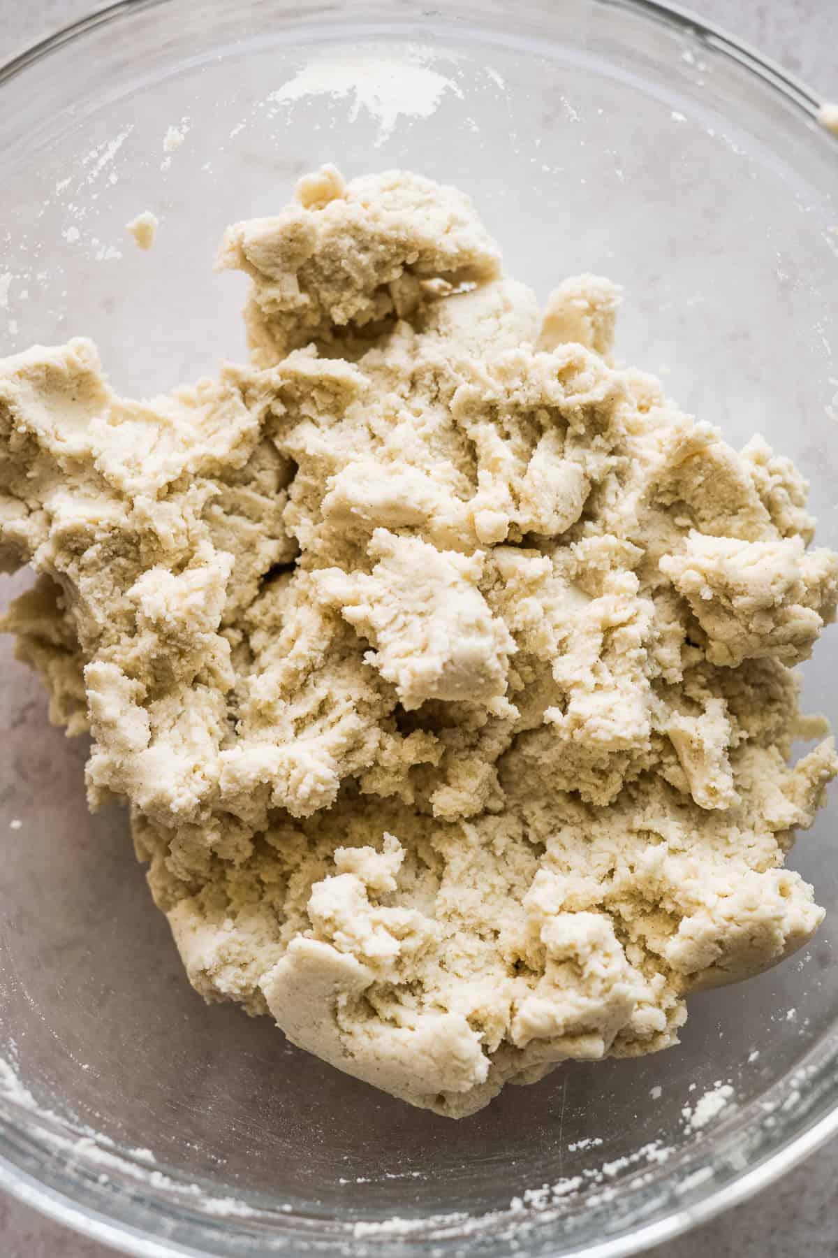 Masa harina dough in a bowl.