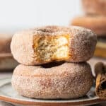 Mexican donuts (donas) stacked on top of one another.