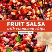 Fruit salsa with cinnamon chips