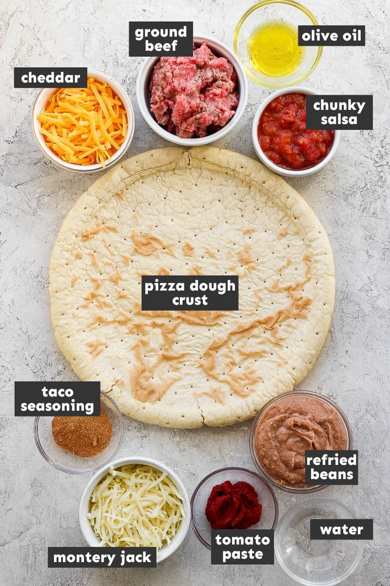 Taco Pizza ingredients