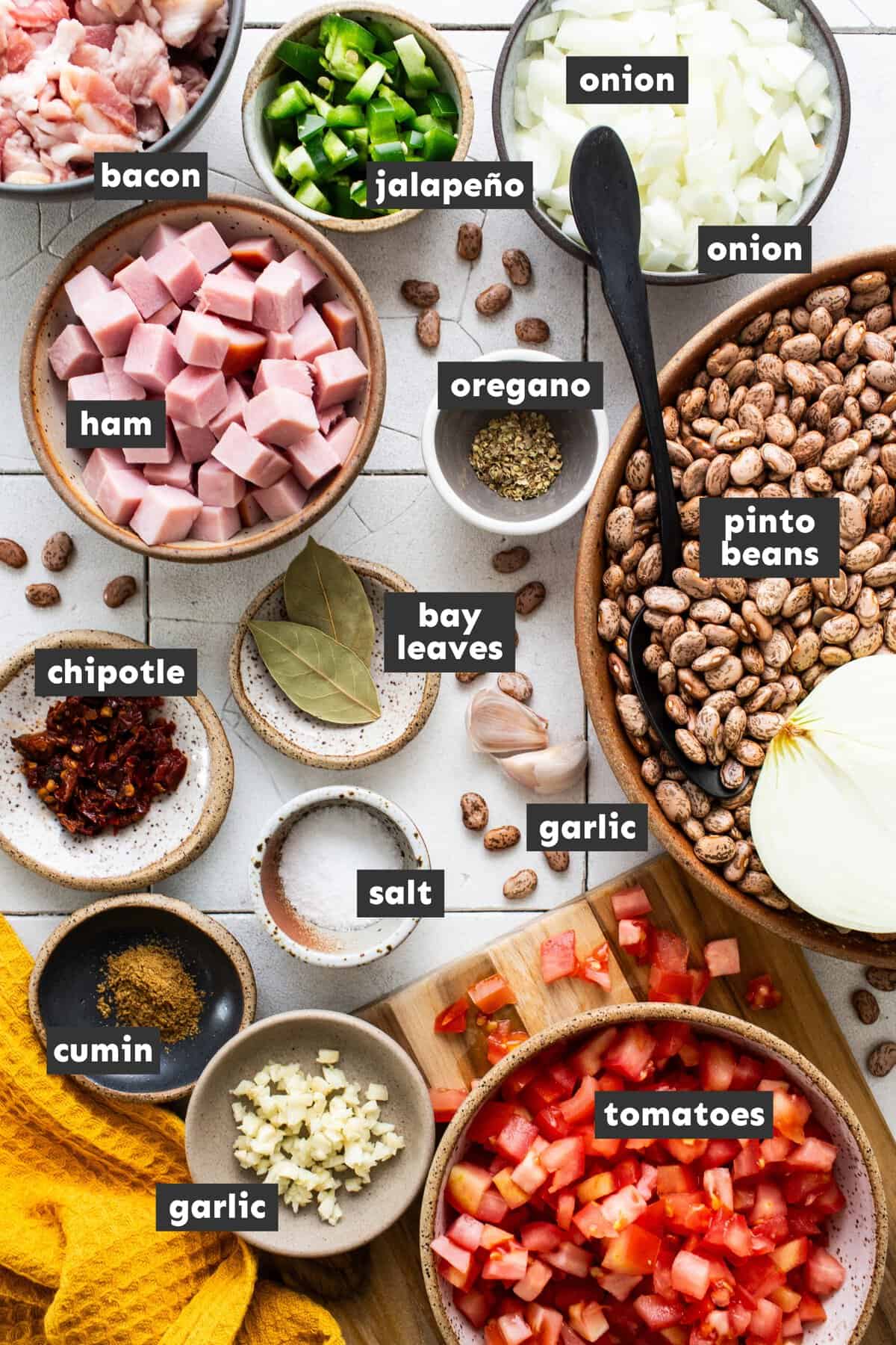 Ingredients in charro beans