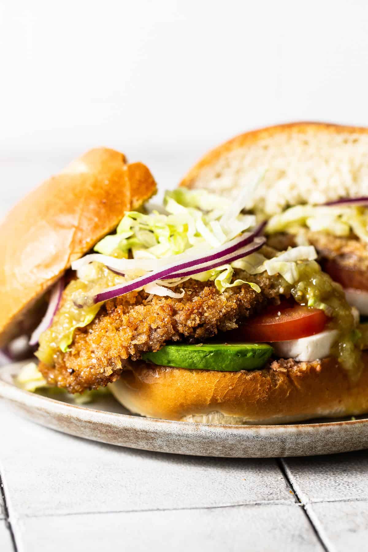 A torta de milanesa on a plate