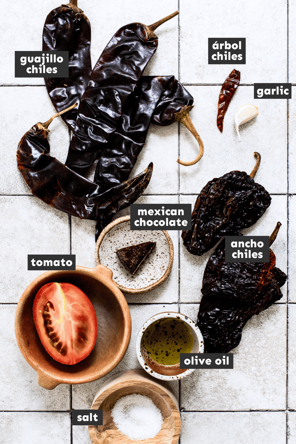 Authentic enchilada sauce ingredients all laid out ready to use