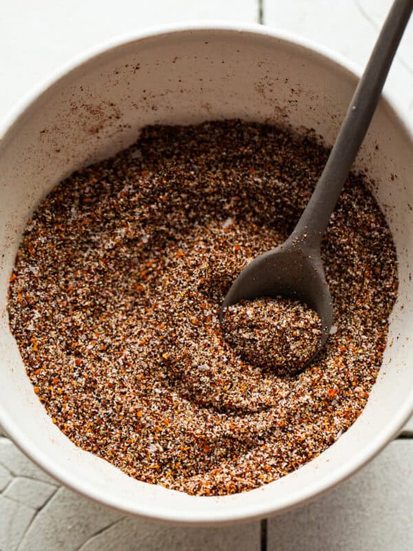 A fajita seasoning recipe in a bowl.