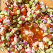 Mexican ceviche in a bowl ready to serve.