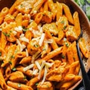Creamy chipotle chicken pasta made with a blended chipotle sauce, cream cheese, and penne. Medium spice, ready in 35 minutes.