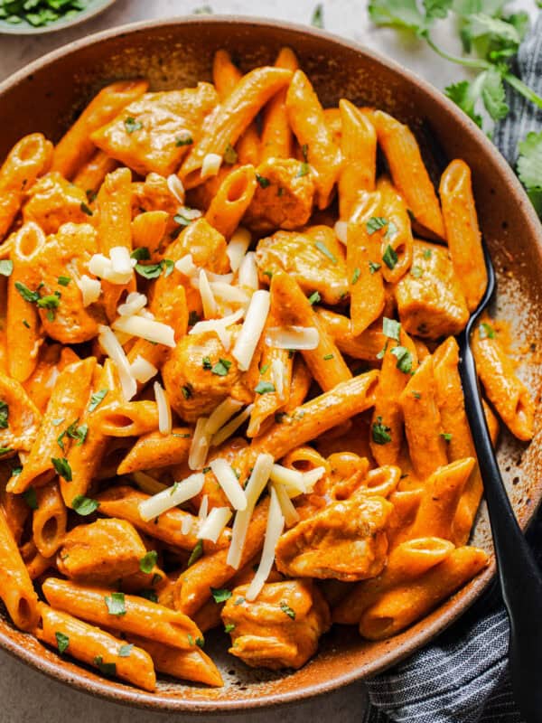 Creamy chipotle chicken pasta made with a blended chipotle sauce, cream cheese, and penne. Medium spice, ready in 35 minutes.