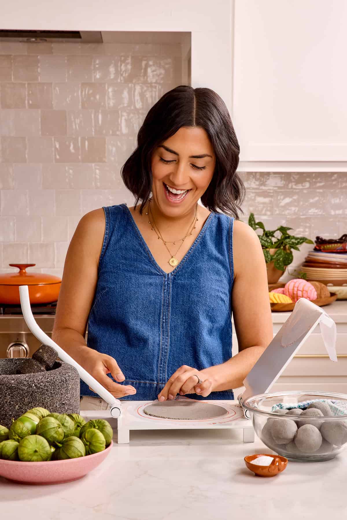 Isabel Orozco-Moore of Isabel Eats in her kitchen.