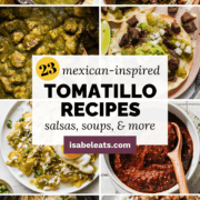 23 easy tomatillo recipes, from homemade salsa verde and guacamole salsa to pozole verde, pork chile verde, chilaquiles verdes, enchiladas, and tamales. Plus tips on what to do with tomatillos and how to cook them.
